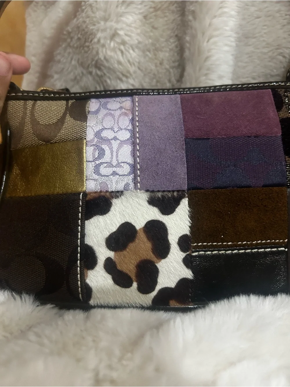 Coach Y2K Purple Patchwork Demi ShoulderBag 7071
